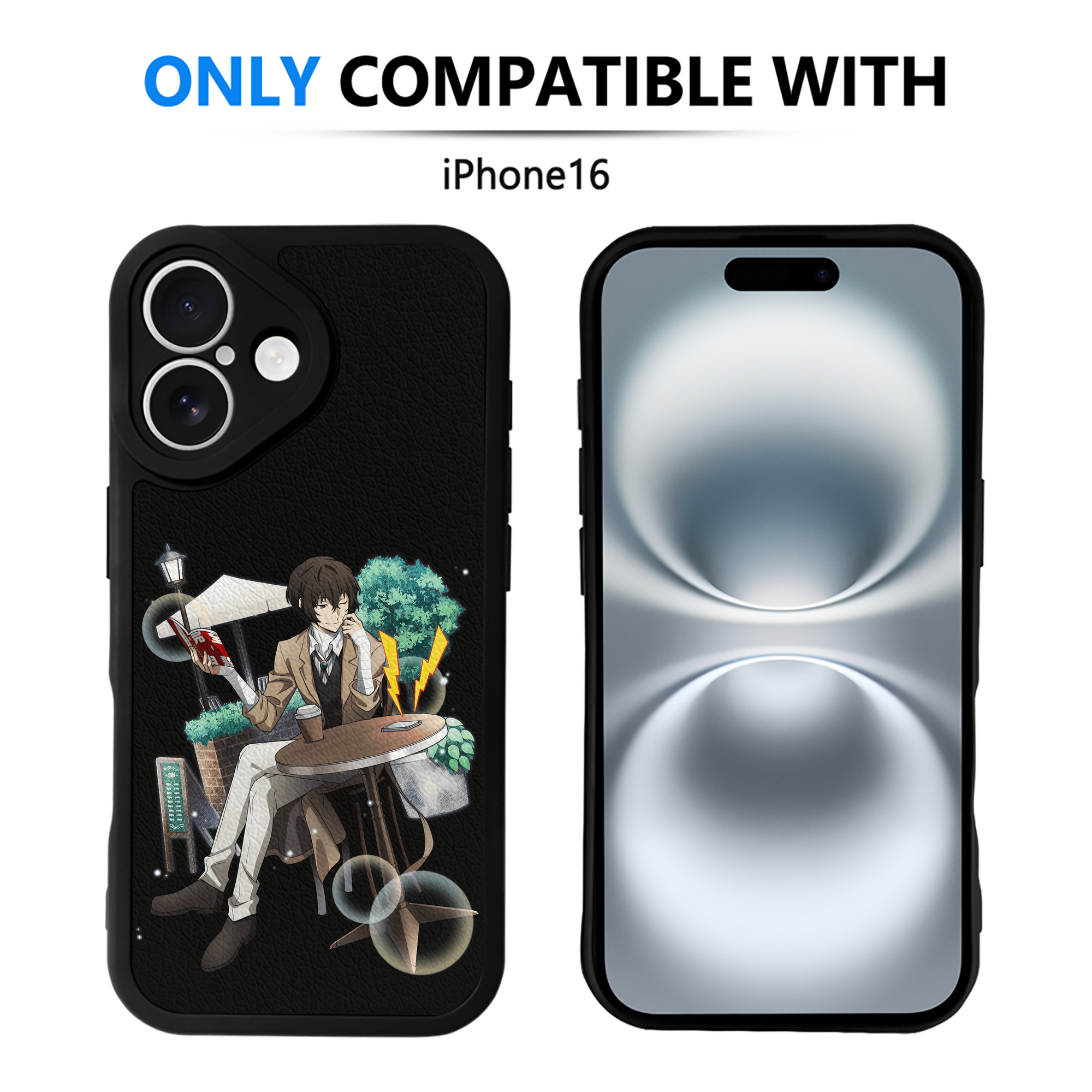 （画像用） 文豪ストレイドッグス Bungo Stray Dogs 【iPhone 16シリーズ対応】シリコンスマホケース（レザー調） 材質：シリコン